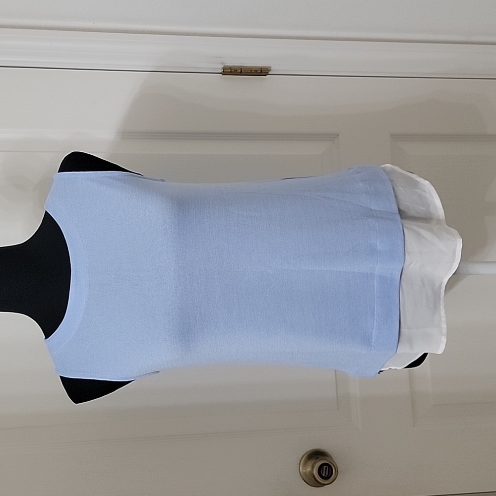 Banana Republic Size PXS Light Blue and White Layered-Look Sleeveless Top, NEW